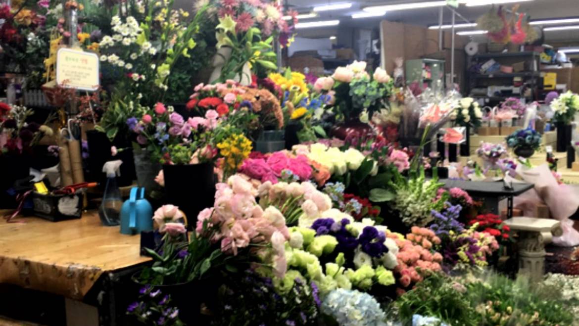 釜山の花市場